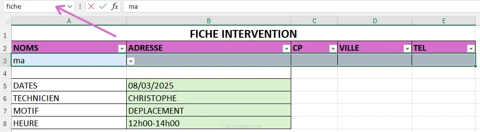 preparation feuille fiche